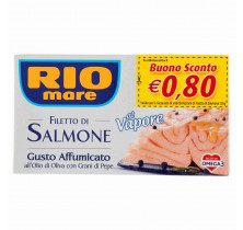 SMOKED SALMON FILLETS OLIVE OIL RIO MARE 150