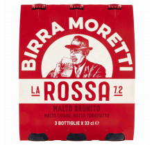 BOUTEILLE DE BIÈRE LA ROSSA MORETTI 33 CL x 3PCS