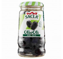 ACEITUNAS NEGRAS TOSTADAS VASO SACLA' 200 GR