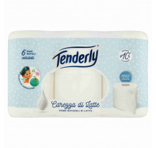 TOILET PAPER 6 ROLLS TENDERLY MILK CARESS