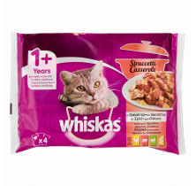 Raues Katzenfutter. LECKERE WHISKAS 85 GR x 4