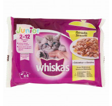 CIBO GATTO STRACC. DÉLIC JUNIOR. WHISKAS 85 GR x 4