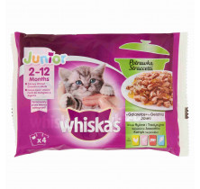 CAT FOOD STRACC. JUNIOR ASS. WHISKAS 85 GR x 4