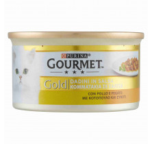 GOURMET GOLD CHICKEN/LIVER CAT DICE 85 GR