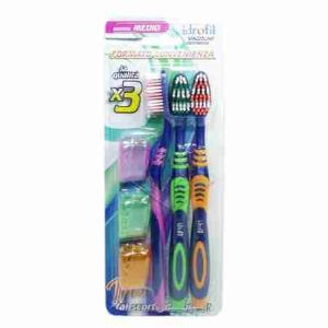 BROSSE À DENTS IDROFIL MOYENNE 3 PIÈCES