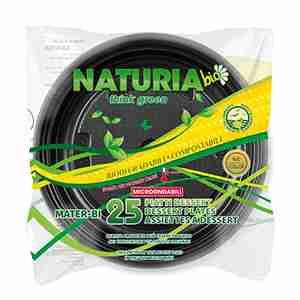 PLATOS DE POSTRE ECOLÓGICOS NEGRO NATURIA 25UD