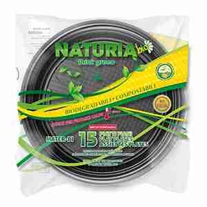 ASSIETTES SIMPLES BIO NATURIA NOIRES 15 PCS