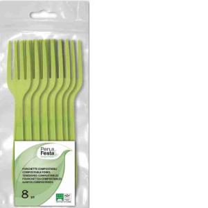 COMPOSTABLE GREEN FORKS 8 PCS