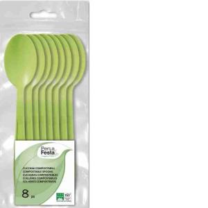 COMPOSTABLE GREEN SPOONS 8 PCS