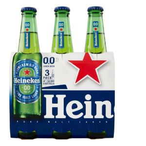 BOTELLA CERVEZA HEINEKEN 0.0 33 CL x 3UNDS