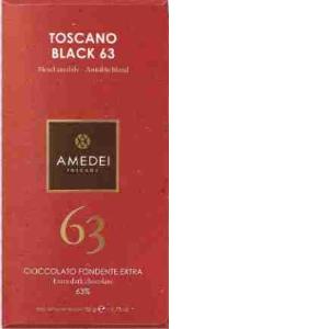 CIOCCOLATO TOSCANO BLACK FONDENTE 63% AMEDEI 50 GR