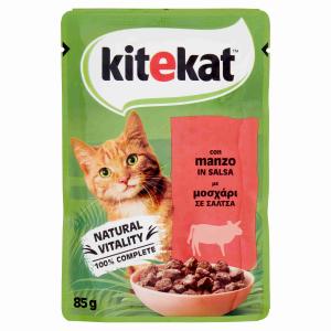 CAT FOOD BEEF IN SAUCE KITEKAT PACK 85 GR