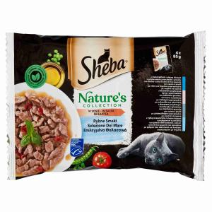 CAT FOOD SEA SELECTION IN SHEBA SAUCE 85 GR x 4