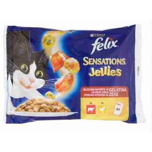 CAT FOOD SENSATION BEEF CHICKEN FELIX 85 GR x 4