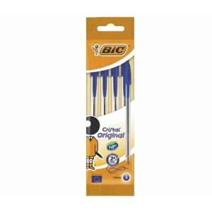 BOLÍGRAFO BIC CRISTAL AZUL 4 PZ