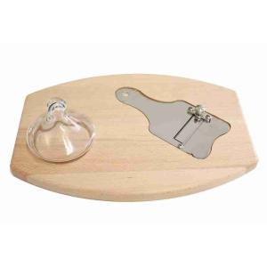 CUTTING BOARD WITH GLASS BELL WITH SMOOTH...