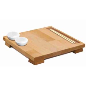 TABLA DE CORTAR SUSHI 30X30 CON 2 TAZONES E...