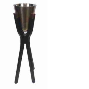 COLONNA NERA 4 GAMBE C/SECCH O RO 34X84H 21X26H