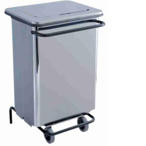 CONTENITORE MOBILE C/PEDALE LT 70 INOX CM.49X45H76