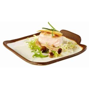 PLATO MELAMINA 14X13 BLANCO/MARRÓN