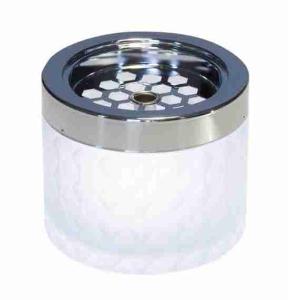 WHITE GLASS ASHTRAY WINDPROOF 9.5 CM