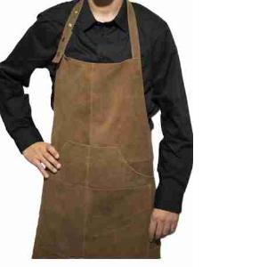 TABLIER VINTAGE CUIR NOISETTE 2 POCHES 64X76