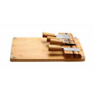 TAGLIERE FORMAGGIO+POSATE BAMBU 30X20X8