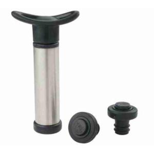 STAINLESS STEEL WINE SAVER PUMP + 2 CAPS D.513