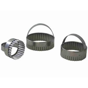 LOT DE 3 COUPEURS RONDS GIVRÉS CM. 4.8-6.6-7