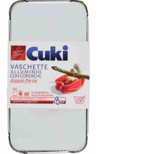 ALUMINUM TRAYS W/C 2 PORTIONS H4 CM CUKI x 50