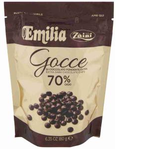 GOCCE CIOCCOLATO FONDENTI 70% EMILIA 180 GR