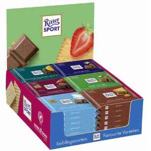 EXPO MOSTRADOR VARIEDAD MESA RITTER SPORT 100 GR