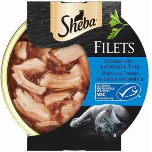 CIBO GATTO FILETS POLLO E TONNO SHEBA 60 GR