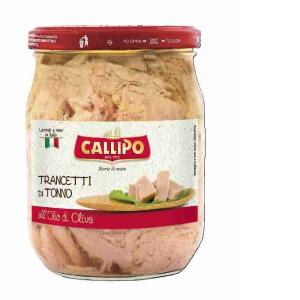 TONNO TRANCETTI IN OLIO OLIVA VETRO CALLIPO 550 GR