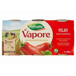 PELATI AL VAPORE LATTINA VALFRUTTA 400 GR x 3