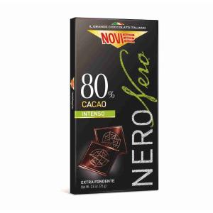 TABLE DE CHOCOLAT NOIR 80% CACAO NOVI 75 GR