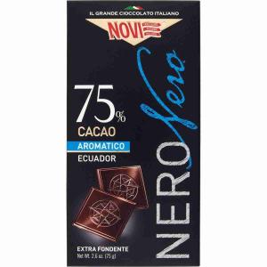 TAVOLETTA NERO NERO 75% ECUADOR NOVI 75 GR