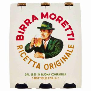 BIRRA BOTTIGLIA MORETTI 33 CL x 3PZ