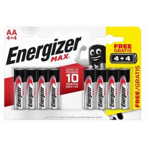 ENERGIZADOR MAX ALKALINA STILO AA 4+4 1,5V
