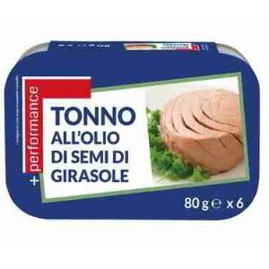 ATÚN EN ACEITE DE GIRASOL +PERFORMANCE 80 GR x 6