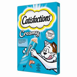 SNACK GATTO CREAMY SALMONE CATISFACTIONS 4 PZ