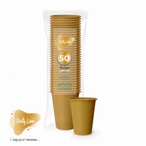 BICCHIERI ORO 200CC HAPPINESS 50 PZ