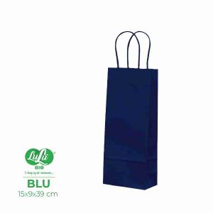SHOPPERS CARTA BLU SCURO BOTTIGLIA 15X9X39 HAPPINE