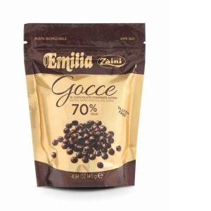 GOCCE CIOCCOLATO FONDENTI 70% ZAINI 140 GR