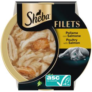 CIBO GATTO FILETS POLLAME SALMONE SHEBA 60 GR
